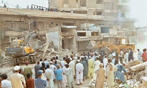 Karachi demolition drive victims demand due payments to rebuild homes Karachi demolition drive victims demand due payments to rebuild homes
