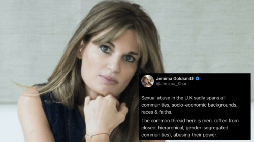 Jemima Goldsmith says common thread in UK sexual abuse is &lsquo;men abusing power&rsquo;