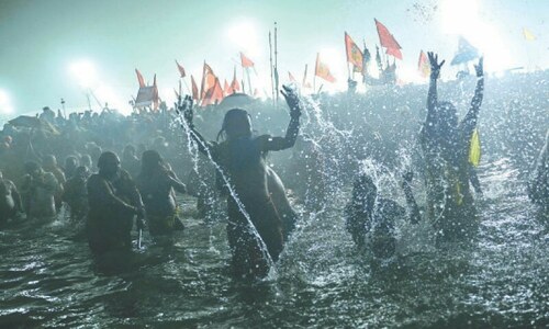 Millions take dip in rivers at Kumbh festival