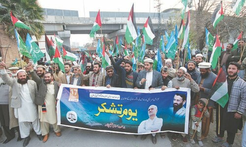 JI stages thanksgiving rallies across KP after Gaza ceasefire deal