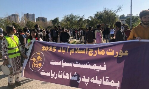 Aurat March in Islamabad concludes after police block major arteries Aurat March in Islamabad concludes after police block major arteries
