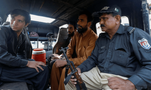 Police tighten security outside detention centre for Afghan refugees in Rawalpindi Police tighten security outside detention centre for Afghan refugees in Rawalpindi