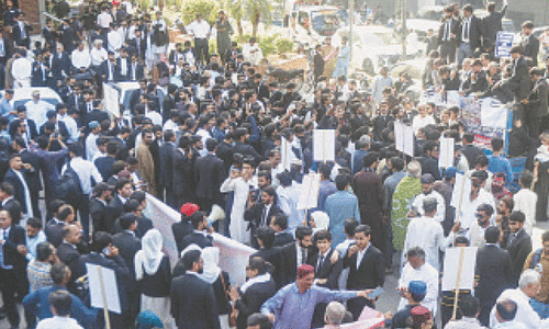 Lawyers in Karachi stage rally against canals project Lawyers in Karachi stage rally against canals project