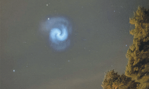 SpaceX rocket fuel makes stunning swirl in European sky
