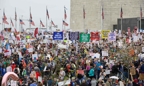 Anti-Trump rallies draw thousands across the US