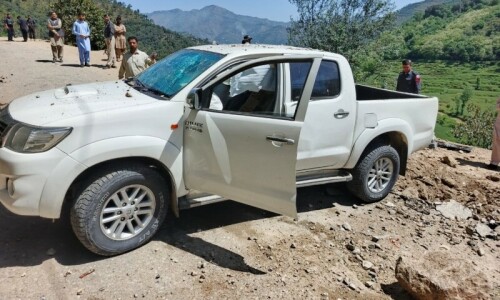Shangla DPO, his convoy remain unharmed in roadside blast Shangla DPO, his convoy remain unharmed in roadside blast