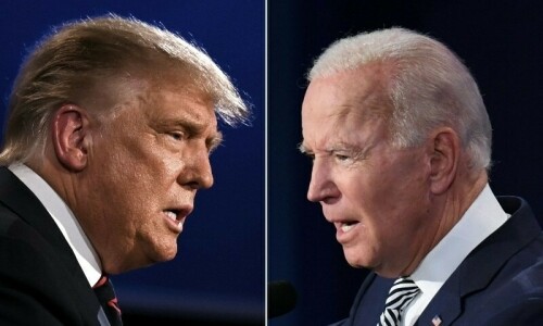 Biden slams Trump &lsquo;destruction&rsquo; in first post-presidency speech