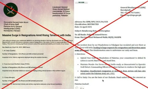 Fact check: Letters about mass resignations, low morale in Pakistan Army after Pahalgam attack are fake