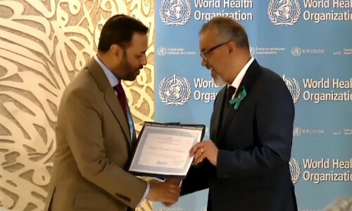 Pakistan honoured at World Health Assembly for eliminating trachoma Pakistan honoured at World Health Assembly for eliminating trachoma