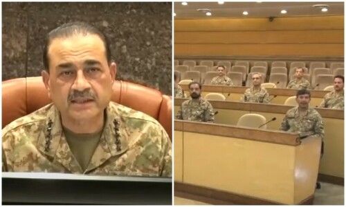 Army’s top brass vows to stop ‘externally-sponsored terrorists’ from destroying national peace: ISPR Army’s top brass vows to stop ‘externally-sponsored terrorists’ from destroying national peace: ISPR