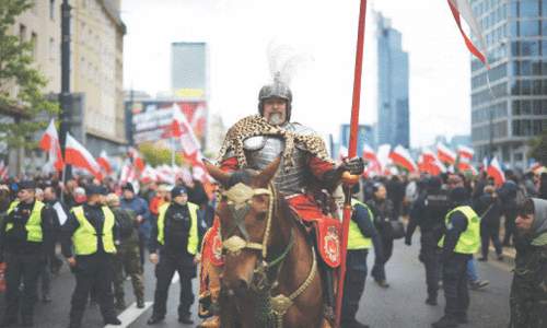 Polish nationalists stage anti-immigration demonstration ahead of polls