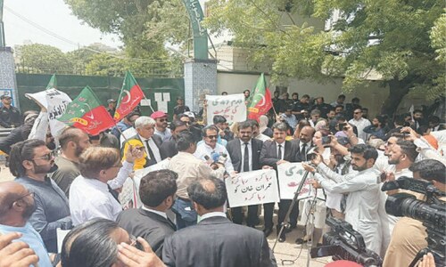 PTI rally in Karachi demands disposal of all pending poll-related matters