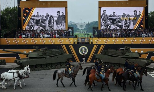 Trump flexes military might at parade as protests sweep US Trump flexes military might at parade as protests sweep US