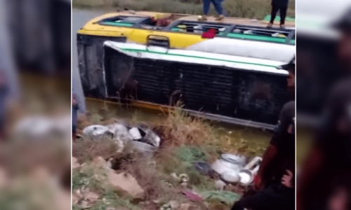 6 killed, 12 injured as bus overturns in Sindh’s Thatta: rescue service 6 killed, 12 injured as bus overturns in Sindh’s Thatta: rescue service