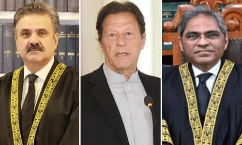 CJP-led bench adjourns hearing on Imran’s bail pleas in May 9 cases without issuing notices CJP-led bench adjourns hearing on Imran’s bail pleas in May 9 cases without issuing notices