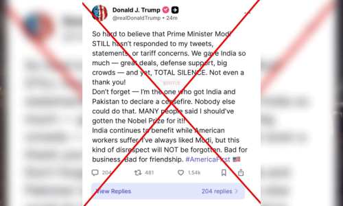 Fact check: Viral image of Trump’s rant against Modi on Truth Social is fake Fact check: Viral image of Trump’s rant against Modi on Truth Social is fake