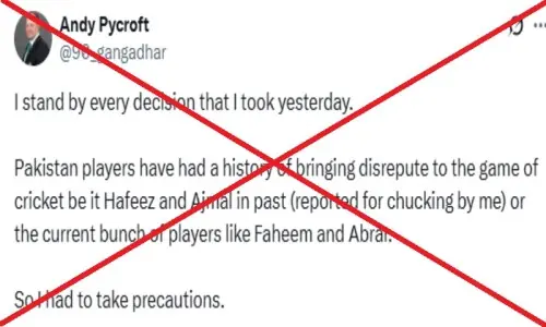Fact check: Andy Pycroft’s X account bashing Pakistani cricketers is fake