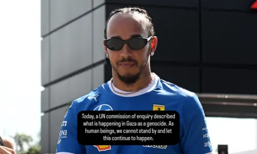 Star F1 driver Lewis Hamilton says ‘we cannot stand by and let genocide continue’ after UN inquiry report