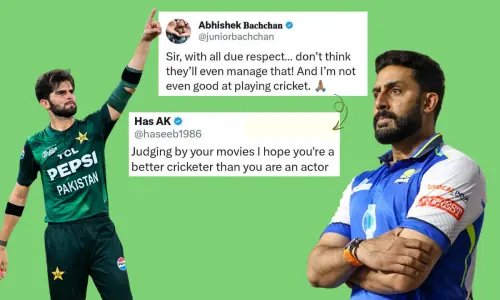 Abhishek Bachchan&rsquo;s jab at Pakistan&rsquo;s cricket team backfires &mdash; Pakistanis ask if he can bat better than he acts