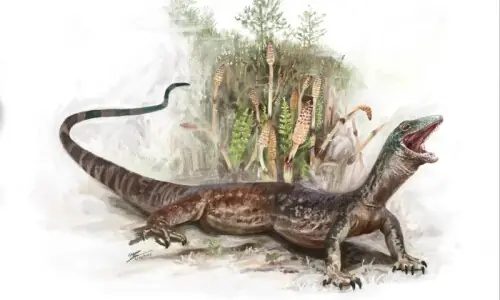 Scottish reptile fossil showing mix of snake and lizard from dinosaur era baffles scientists