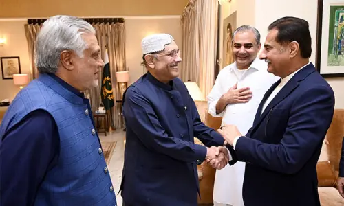 President Zardari, FM Dar, Naqvi discuss country&rsquo;s political situation amid PPP-PML-N row