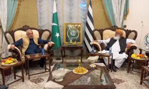 PTI delegation meets Fazl, JUI-F agrees to support Achakzai&rsquo;s nomination for NA opposition leader