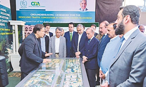 Shehbaz lays foundation of Shaheen Chowk Underpass