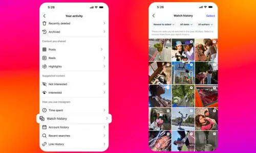 انسٹاگرام پر ’واچ ہسٹری‘ کا فیچر متعارف