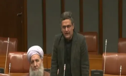 PTI protests in Senate against alleged mistreatment of Imran PTI protests in Senate against alleged mistreatment of Imran