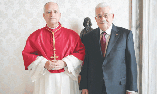 Pope Leo receives Palestinian president at Vatican Pope Leo receives Palestinian president at Vatican