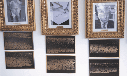 Trump mocks predecessors with new &lsquo;walk of fame&rsquo; plaques