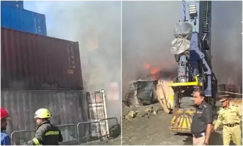 20 containers destroyed as huge fire erupts at Karachi Port: officials