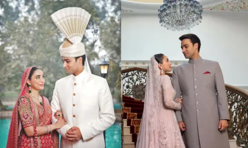 Decoding Junaid Safdar and Shanzeh Ali Rohale&rsquo;s regal looks from their baraat and valima