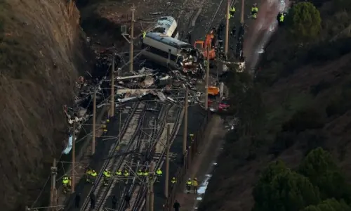 Train collides with crane in Spain’s 4th rail crash in a week, several injured Train collides with crane in Spain’s 4th rail crash in a week, several injured