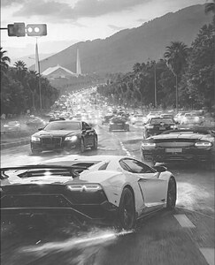 Fast-moving cars Fast-moving cars