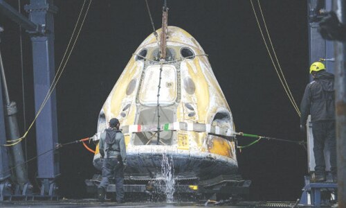 SpaceX capsule with four astronauts splashes down safely off California