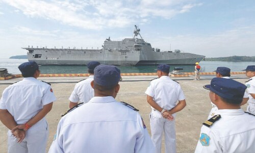US warship makes first call at Cambodia&rsquo;s Chinese-renovated naval base