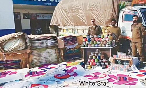 Mini-truck loaded with kites, strings seized, supplier arrested Mini-truck loaded with kites, strings seized, supplier arrested