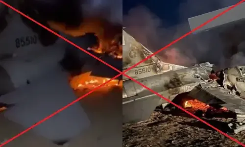 Fact check: Viral visuals of Pakistani F-16 jet allegedly shot down by Afghan forces are doctored