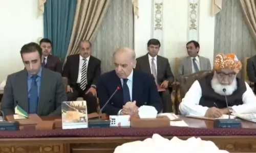 In-camera briefing on regional situation underway at PM House