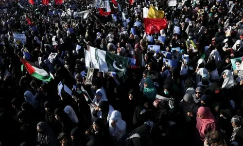 Protesters hold marches across Sindh to condemn Khamenei&rsquo;s assassination
