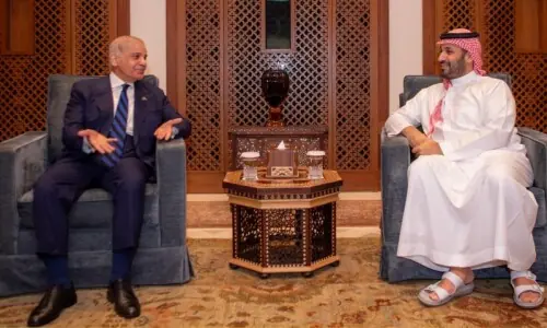 In &lsquo;restricted meeting&rsquo; with Saudi crown prince, PM Shehbaz assures him of Pakistan&rsquo;s &lsquo;full solidarity, support&rsquo;