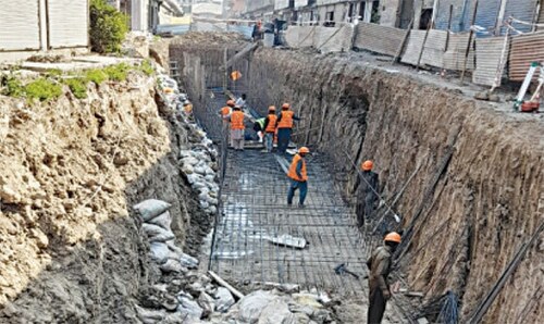 Work on underground water storage tank begins