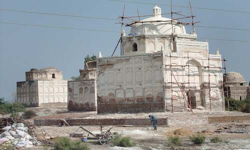 After several failed initiatives, work resumes to preserve 18th century tombs in Garhi Yasin