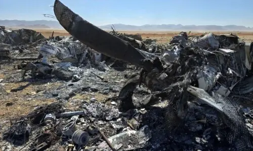 In pictures: Debris from US aircraft downed in Iran during rescue mission In pictures: Debris from US aircraft downed in Iran during rescue mission
