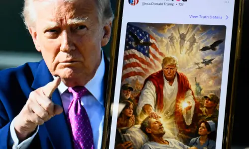 &lsquo;I thought it was me as a doctor&rsquo;: Trump on AI image of himself as Jesus-like figure