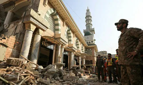 Mosque damaged in suspected drone strike in KP
