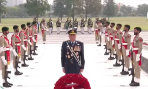 Ceremony marking one year since Marka-i-Haq victory underway at GHQ