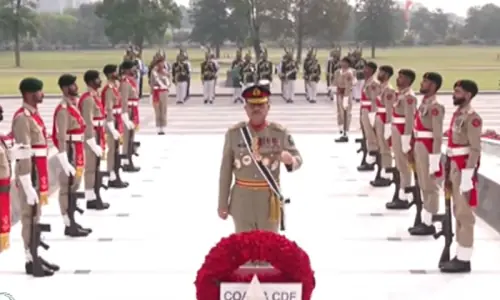 Ceremony marking one year since Marka-i-Haq victory underway at GHQ