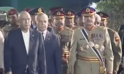 Pakistan's civil, military leadership attend ceremony at Pakistan Monument in Islamabad to commemorate Marka-i-Haq